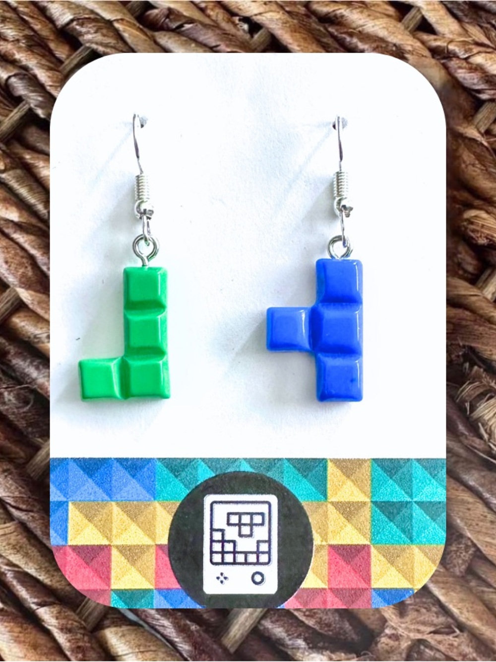 New Handmade 80s Video Game Themed Dangle Earrings